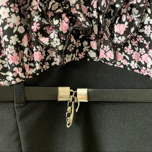 🌷3 for$25🌷Jessica, US 8, Pink & Black Ditsy Floral Top Sleeveless V-Neck Dress - Picture 7 of 9